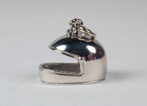 Sterling silver racing helmet - racing,