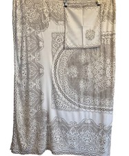 Tablecloth & 8 Napkins Vintage Spanish Cream Brown Lace Rectangle Lace 76 x 54"