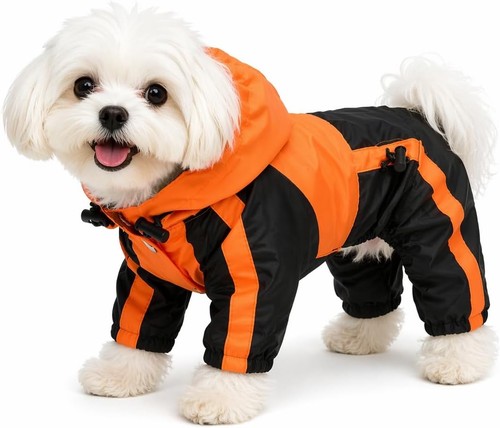 Small dog hooded raincoat - dog,