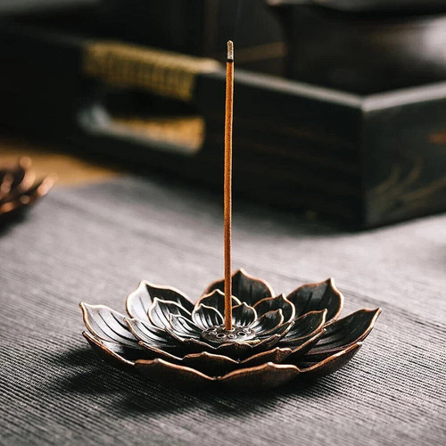Lotus incense holder brass - lotus,