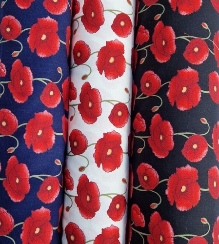 100 cotton fabric poppy - fabric,