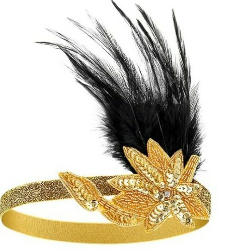 Women gold flapper headband - flapper,