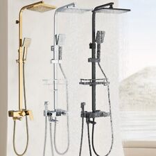 Exposed Bathroom Shower Mixer Twin Head Large Bar Set Square Round Valve System