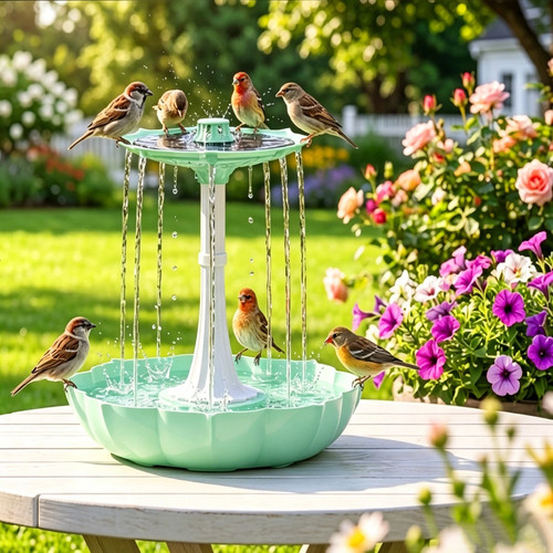 Tier solar water fountain - 2-tier,