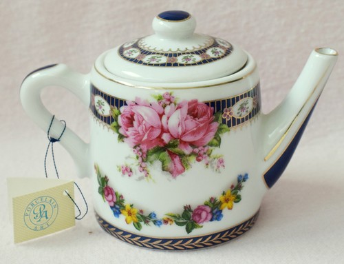 Porcelain art miniature teapot - miniature,
