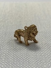 Lion solid gold charm pendant