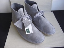 Clarks Originals Desert Boots Grey Suede UK 9.5 Euro 44 NWT Natural Crepe Sole