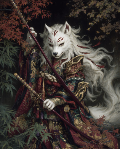 White fox warrior - fox,