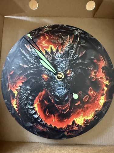 Fire dragon metal clock - dragon,