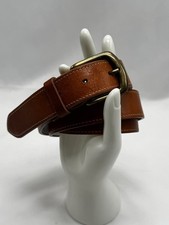GANT Leather Reversible Belt Brass Buckle Italy 41” Long Brown Old Money Preppy