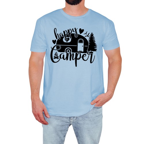 Happy camper mens shirt fun - happy,