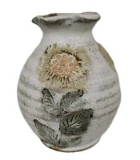 Studio Pottery Vase Sunflowers Small Size Handcrafted Vintage