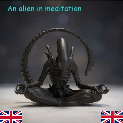 Alien meditation figurine - meditation,