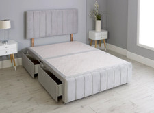 REINFORCED DIVAN BED WITH 24 INCH LINEAR HEADBOARD AND FOOTBOARD ALL SIZES