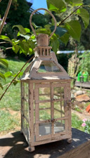 Beautiful Small Lantern Clayre & Eef Shabby Chic Vintage Metal Glass 31cm NEW