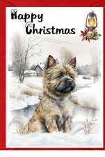 Cairn Terrier Dog A6 (4" x 6") Christmas Card - Blank inside - by Starprint