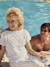 Vtg 80s Patons 7119 Cotton Ladies Lacy Summer Short Sleeve Sun Top 32-38”