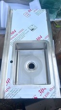 Commercial Utility Stainless Steel Sink with Cabinet Sliding Doors 120x80x60cm