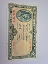 The Central Bank Of Ireland Old One Pound Banknote