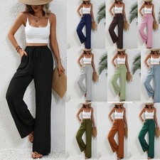 Women wide leg trousers - leg,