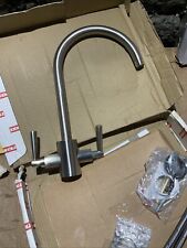FRANKE OLYMPUS DUAL-LEVER MONO MIXER KITCHEN TAP SILK STEEL(A)