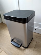 Silver Hailo Trento Öko 22 Litre Pedal Recycling Split Bin - 2 x 11l buckets