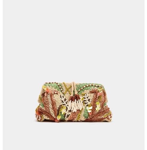Zara beaded printed pouch - beaded, bag