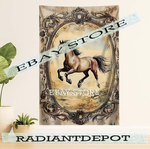 Framed rearing horse - horse, tapestry