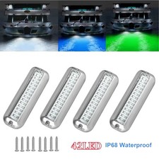 4x 42LED White Stainless Steel