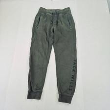 JACK WILLS Joggers XS Green Slim 100% Cotton Sweatpants Activewear Trousers