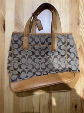 COACH VINTAGE  RARE MINI LUNCH TOTE IN TAN MONOGRAMMED SIGNATURE CANVAS 6087