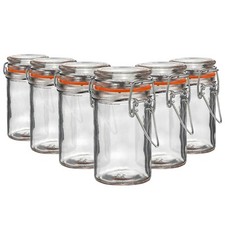 Glass Storage Jars Airtight Clip Top Lid Food Preserve Preserving Jar 70ml x6