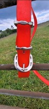 Red Loop reins, Driving Harness Reins  ,horse Shoe Buckle. 