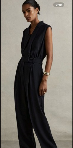 Reiss sara navy jumpsuit size - reiss,