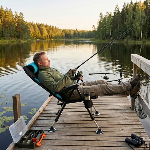 Folding camping chair recliner - folding,