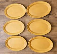 Set Of 6 Vintage Yellow Oval