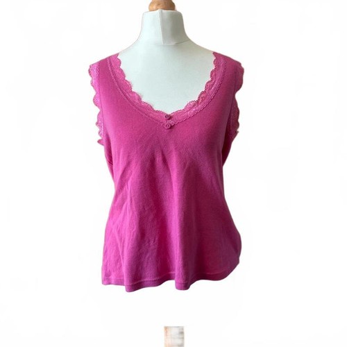 Y2k pink lace trim vest - y2k,