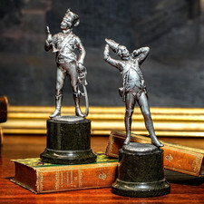 Rare Pair Solid Bronze Antique