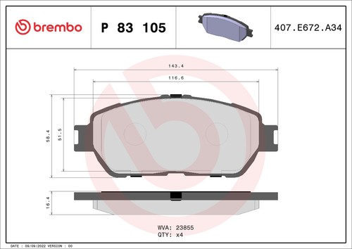 Brembo 105 brake pad set - 105,
