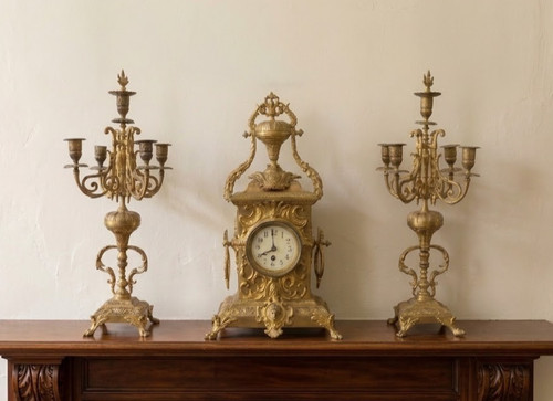 Piece solid brass mantel - piece,