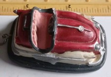 Vintage Old Keyring wood Effect Resin Fairground Funfair Bummber Car Ride 