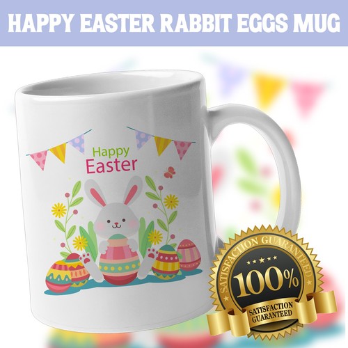Happy easter bunny rabbit mug - happy,