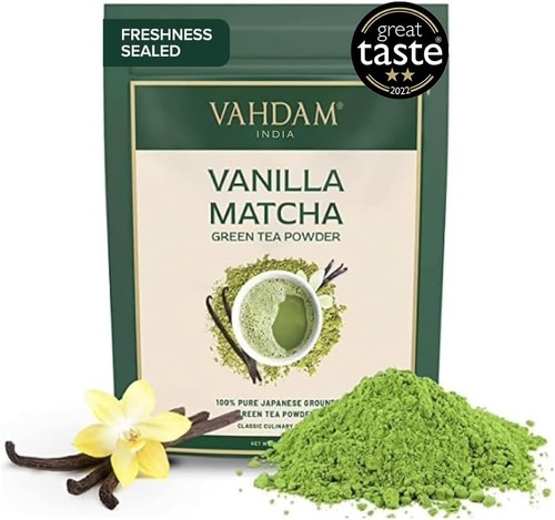 Vahdam vanilla matcha - vanilla,