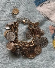 Bibi Bijoux Women’s Coin Detail Circular Charm Bracelet Dangly Multicoloured