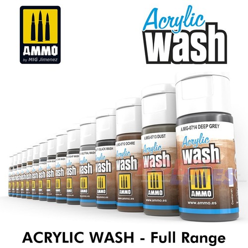 Ammo acrylic wash range 15ml - wash,