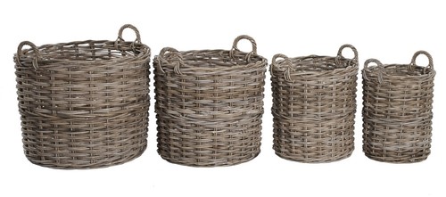 Round wicker basket - round, and