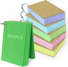 A7 Flash Card 6 Pack 600 Pcs Revision Cards Index Cards Ruled Flashcards 