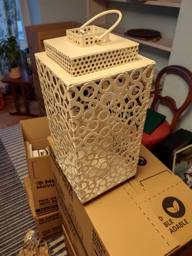 Lantern metal white design - metal,