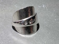 SS477 (P) - Gorgeous Textured Hallmarked Spoon Ring