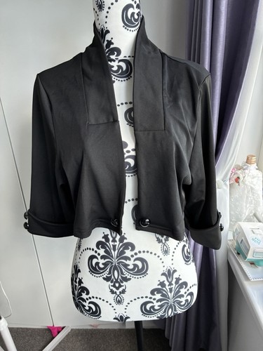 Black stretch bolero - black, shrug